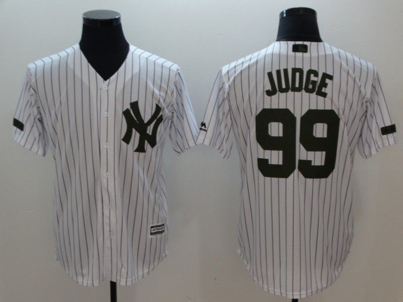 Men New York Yankees #99 Judge White stripes Game MLB Jerseys->new york yankees->MLB Jersey